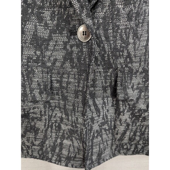 Coldwater Creek Suit Jacket Women's Size P8 Black Marbled 1 Button Lined Pockets - Picture 15 of 16